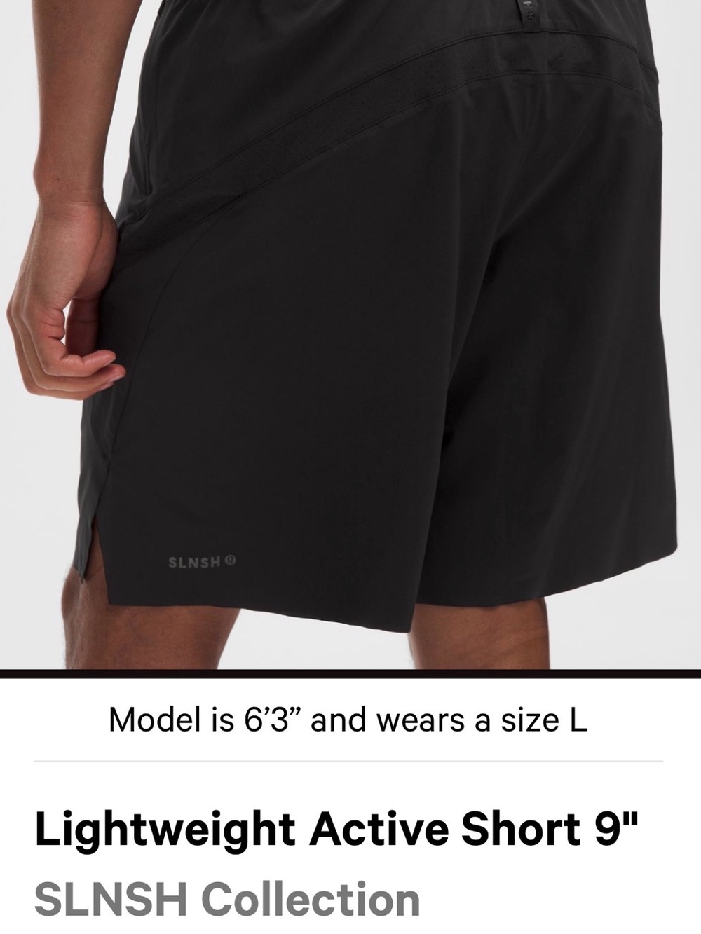 Lululemon SLNSH Black Athletic Shorts men’s medium 9” NWT - Picture 2 of 5